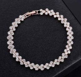 Luxury Shining Stone Roman Tennis Bracelets Womens Jewellery Austria CZ Diamond Crystal Link Bracelet 185cm90944842505982