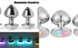 NXY Anal Toys Led Butt Plug Metal Anal Plug with Light Sex Games for Couple3788118