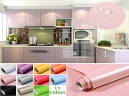 1MRoll Glossy Waterproof PVC Cabinet Wallpaper Self Adhesive Contact Paper Cabinet For Door Furniture Stickers Bathroom Kitchen6742442