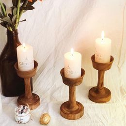 Candle Holders Wood Retro Holder Wedding Decoration Candelabra European Table Candlestick Home Decor Menorah Lantern 15YX