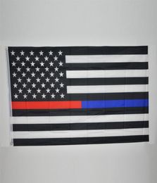 90150cm BlueLine USA Police Flags 3x5 Foot Thin Blue Line USA Flag Black White And Blue American Flag With Brass Grommets 50pcs2745272