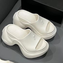 Foam slippers designer sk slippers sandals 24ss Women black enlarged platform shoes casual comfortable slide beach slippers