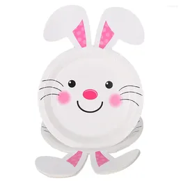 Party Decoration 24pcs Cute Easter Paper Plates Decorations 2024 Shaped Tableware For Holiday Spring Birthday Supplies