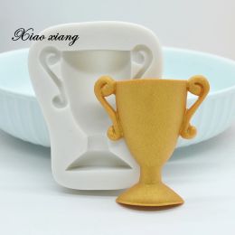 Moulds XiaoXiang Championship Trophy Fondant Silicone Molds Wedding Cake Decorating Tools Chocolate Molds For Baking Resin Molds M2031