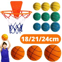 Basketball Bouncing Mute Ball 18/21/24cm Silent Foam Basketball Indoor Silent Ball Pat Basketball Silent Toddler Toys Air Bounce Basketball
