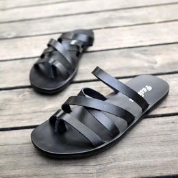 Sandals Fashionable Casual For Men Summer Toe Changing Solid Color Flat Bottomed Anti Slip Personalized Beach