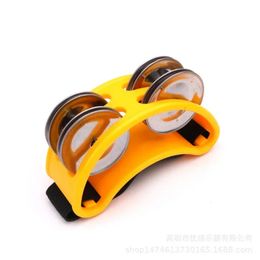 2024 NEW Elliptical Drum Companion Hand Foot Jingle Drum Children Musical Educational Tambourine Percussion Instruments for KTV Partyfor