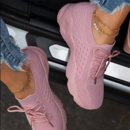 Boots Women Sneakers Casual Shoes Comfortable Mesh LaceUp Ladies Sport Shoes Wedges Chunky Women's Vulcanised Shoes Females Sneakers