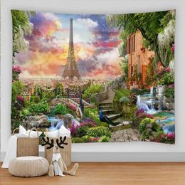 Tapestries Psychedelic Flower Butterfly Tapestry Home Living Room Wall Canvas Art Asthetic Room Decor Nature Scenery Home Bedroom Decor