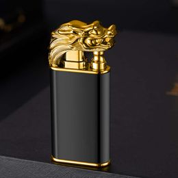 Hot Selling Dragon Head/tiger Head Model Butane Lighter Double Flame Cigarette Lighter Custom