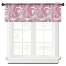 Curtain Silhouette Gradient Stripe Eggshell Small Window Valance Sheer Short Bedroom Home Decor Voile Drapes