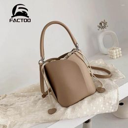 Shoulder Bags FACTOO Women's Bucket Bag Luxury Fashion Handbag Designer Diagonal All-Match Texture Messenger Girl