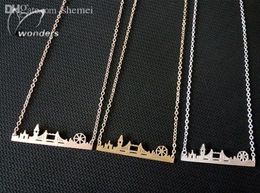 Whole2015 Skyline Fashion Jewelry GoldSilverRose Gold Friendship Gift Stainless Steel Cityscape London Necklace Pendant4343131