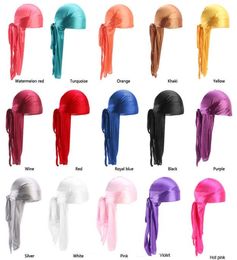 Fashion Pirate Hat Men And Women Long Tail Turban Hat Solid Color Satin Turban A Variety Of Colors Outdoor Fashion Decorative Hat5433550