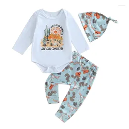 Clothing Sets Born Baby Western Clothes Cow Print Long Sleeve Romper Pants Set Infant Boys Girls 3Pcs Fall Winter Outfits