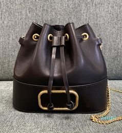 2024 Designer Bucket Bags Shoulder Leather Shoulder White Pink Purse Chains Black Cross Crossbody