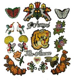 1 set of embroidered patches sewon appliques birds tigers flower letter DIY quilting for patchwork decorative accessories handwor5416091