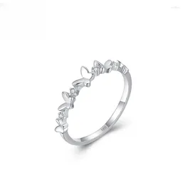 Cluster Rings 925 Ring Japanese And Korean Fresh Butterfly Micro Set Diamond With Finger Fold Index Wedding Jewelry