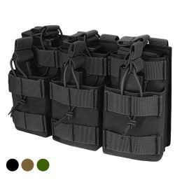 Holsters Tactical Molle Pouch Triple Magazine Pouch DoubleLayer Mag Pouches Universal Cartridge Holder for M4 M14 M16 AK AR