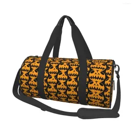 Outdoor Bags Pumpkin Skull Sport Spooky Scary Holidays With Shoes Gym Bag Waterproof Men Printed Handbag Travel Funny Fitness