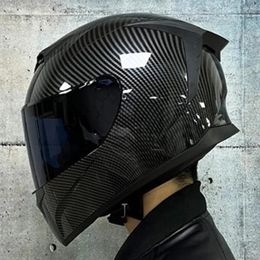 Motorcycle Helmets Helmet Carbon Fibre Wear-Resistant Biker Breathable Motocross Anti-Fall Head Protection Full Face