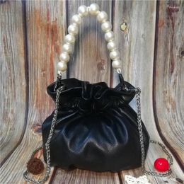 Shoulder Bags Gaohe Meng Women's Bag 2024 Cloud Chain Top Layer Cow Leather One Messenger Pearl Hand