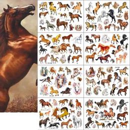 Tattoo Transfer 1Pcs Horse Fake Temporary Tattoos for Kids Birthday Party Supplies Favours Cute Horse Tattoos Stickers Decoration 240427