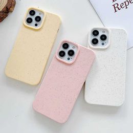 Cell Phone Cases Biodegradable and environmentally friendly wheat colored shell suitable for iPhone 15 14 13 12 Pro Max X XR XS Max 7 8Plus SE3 soft cover J240426