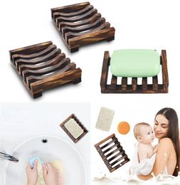 Wood Soap Hollow Rack Natural Bamboo Tray Holder Sink Deck Bathtub Shower Toilet Soap Dishes6784762
