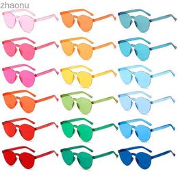 Sunglasses 20-80 borderless circular sunglasses Coloured party glasses transparent cool sunglasses for birthday and Valentines Day party discountsXW