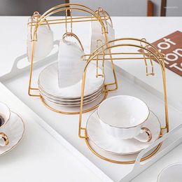 Kitchen Storage Coffee Mug And Saucer Display Rack Save Space Anti Corrosion Multifunctional Water Drainer Hanger For Countertop