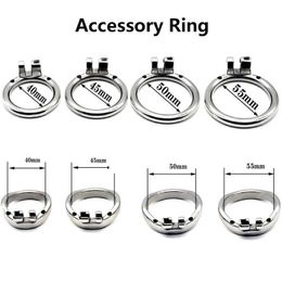 Nxy Cockrings Stainless Steel Round arc Ring Accessory Male Chastity Cage Accessorie Device Cock Adult Sex Toys for Men 18 240427