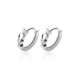 Stud Earrings MloveAcc 925 Sterling Silver Fashion Jewelry Round Smooth Hearts Shape Zirconia Crystal Earring For Women Girl Teen