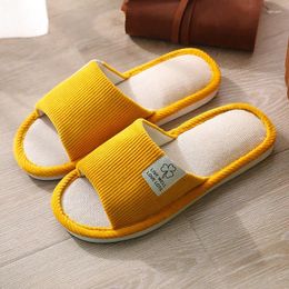 Slippers Comfort Anti-slip Home Flax Linen Slipper Unisex Woman Men House Cotton Slides Women Indoor Corduroy Floor Flat Shoes