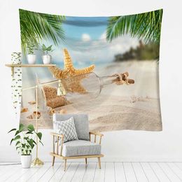 Tapestries Tapestry Beach Coconut Tree Series Background Hanging Cloth Ins Home Decor Living Room Bedroom Bedside Decorative Tapestries