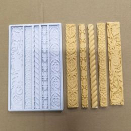 Moulds Embossed Twist Rope Modelling Silicone Mould Braided Pattern Cake Rim Decoration DIY Cake Baking Tool Strip Lace Decoration Moulds