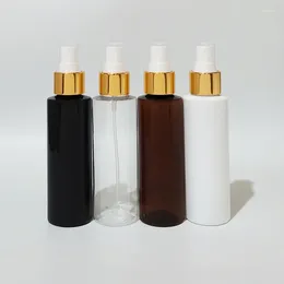 Storage Bottles 50pcs 120ml Empty Brown White Clear Bottle With Gold Spray Travel Container Small Plastic Mist For Perfume Liquids