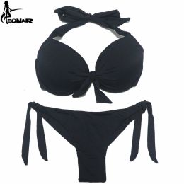 Set EONAR Bikini Solid Swimsuits Women Push Up Bikini Set Brazilian Cut/Classic Bottom Bathing Suits Sexy Plus Size Swimwear