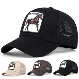 Softball Unisex Horse Stallion Her Embroidery Embroidery Baseball Net Caps Spring and Summer Outdoor Adjustable Casual Hats Sunscreen Hat