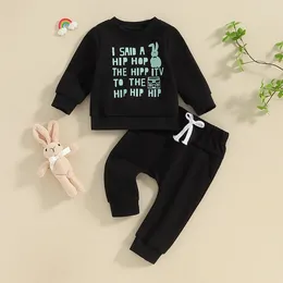 Clothing Sets Easter Toddler Kids Baby Boys Girls Letter Print Long Sleeve Sweatshirts Pants Casual Tracksuits Outfits