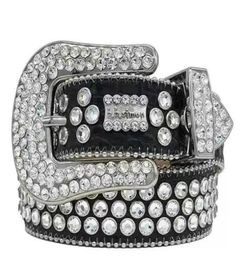 Luxurys Fashion Designer BeltSimon Men's Belt Ladies Sparkling Diamond Belt Black Base Black Blue White Multicolor6109787
