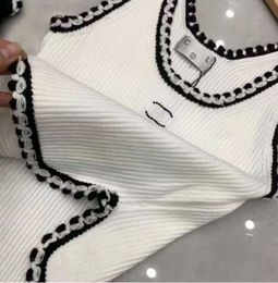 Anagram-embroidered Women Tanks Camis Cotton-blend Tank Tops Two C Letters Designer Skirts Yoga Suit CHANNEL Dress Bra Vest Ladies Solid Vintage T Shirt Femme 546456