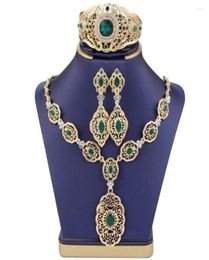 Necklace Earrings Set Sunspicems Arabic Bride Arabesque Earring Bracelet Gold Color Morocco Wedding Jewelry Caftan Accessories4433909