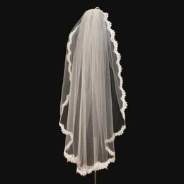 Wedding Hair Jewelry White Ivory Short Bridal Veil With Comb One Layer Velos De Noiva Wedding Beaded