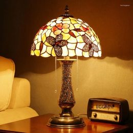 Table Lamps European Brass Vase LED Creative Modern Tiffany Shell Decor Desk Light For Home Living Room Bedroom