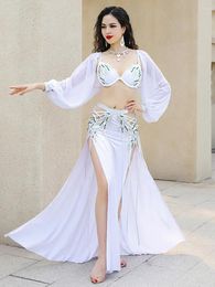 Stage Wear Adult Sequin Flash Drill Belly Dance Clothing Dynamic Tassel Inspiration Dancewear Competition Performance Costumes Women