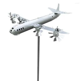Decorative Figurines Super Fortress Aircraft Wind Spinner Windmill 3D Aeroplane Shape Powered For Garden Yard Balcony Lawn Patio