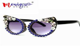2020 Sunglasses Women Luxury lasses Borland Pink Rhinestone Cat Eyes Sunglasses Vintage Shades for women Eyewear Oculos1389584