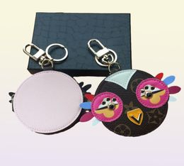 Cute Owl Keychains Designer Animal Fur Chick Car Keyring Chain Charms Leather Coin Cards Keys Holder Purse Zipper Pocket Bag Penda4466405