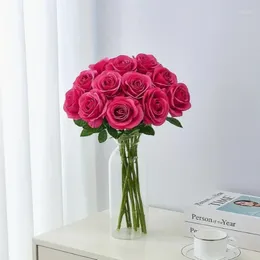 Decorative Flowers 10pcs Artificial Silk Rose Flower Single Stem For WeddingBouquet Floral Arrangements